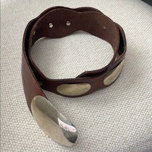 Z & L Brown Leather Hip Belt with Silver Concho accents